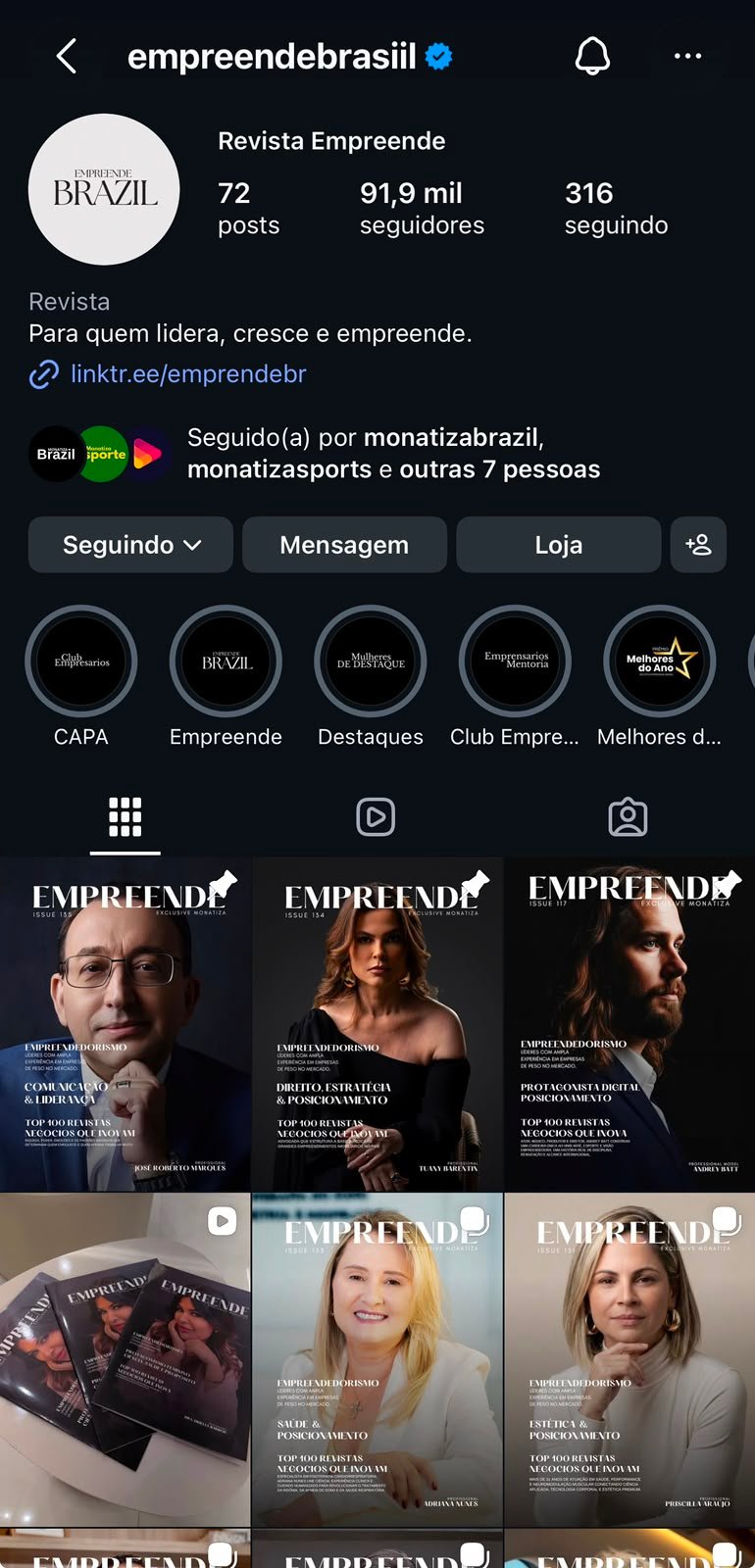 Print do portal Empreende no celular